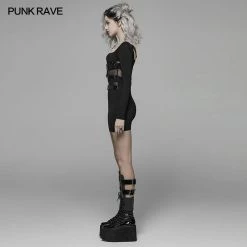 Punk Rave Store Punk PU Leather Loop Slimming Dress