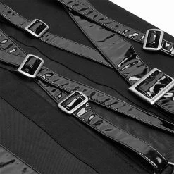 Punk Rave Store Punk PU Leather Loop Slimming Dress