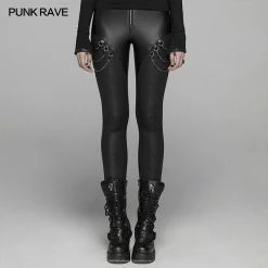 Punk Rave Store PUNK Women PU Leather Leggings Crack Velvet Tight Pants With Detachable Metal Chain 10 Punk Rave Store PUNK Women PU Leather Leggings Crack Velvet Tight Pants With Detachable Metal Chain
