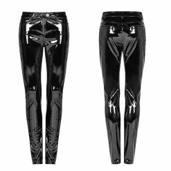 Punk Rave Store PUNK Winter Patent Velvet Leather Pants