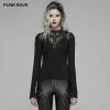 Punk Rave Store Steampunk Hollow-out Collar T-shirt With Flared Slit Sleeve 2 Punk Rave Store Steampunk Hollow-out Collar T-shirt With Flared Slit Sleeve