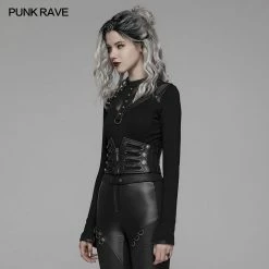 Punk Rave Store Punk Handsome Zipper Decoration Corset With Lace-up Back