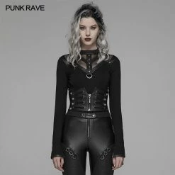 Punk Rave Store Punk Handsome Zipper Decoration Corset With Lace-up Back