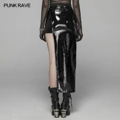 Punk Rave Store Punk Women Bright PU Asymmetric Skirt 10 Punk Rave Store Punk Women Bright PU Asymmetric Skirt
