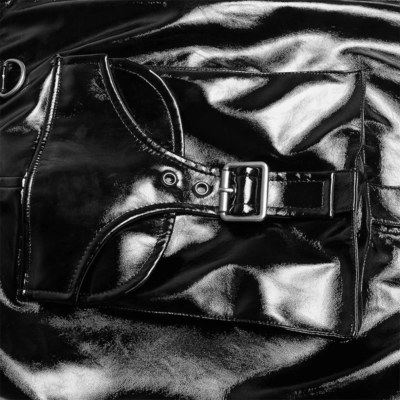 Punk Rave Store Punk Women Bright PU Asymmetric Skirt 7 Punk Rave Store Punk Women Bright PU Asymmetric Skirt