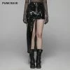 Punk Rave Store Punk Women Bright PU Asymmetric Skirt