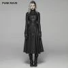 Punk Rave Store Dark Punk Slit Long Coat With Metal Double-head Zipper