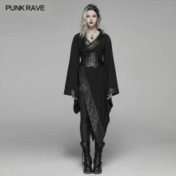 Punk Rave Store Dark Punk Long Sleeve Asymmetric Kimono