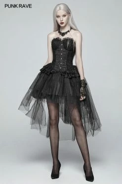 Punk Rave Store Gothic Basic Bustle High-low Tulle Skirt