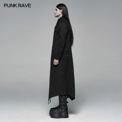 Punk Rave Store Dark Punk Micro-elastic Twill Long Shirt