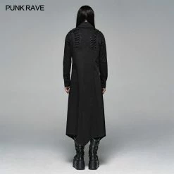 Punk Rave Store Dark Punk Micro-elastic Twill Long Shirt
