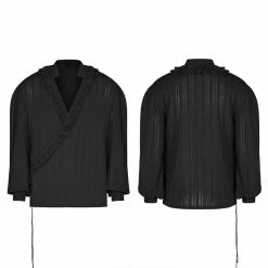 Punk Rave Store Gothic Low-cut V-neck Loose Shirt For Men