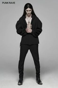 Punk Rave Store Gothic Low-cut V-neck Loose Shirt For Men