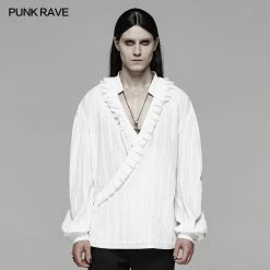 Punk Rave Store Gothic Low-cut V-neck Loose Shirt For Men