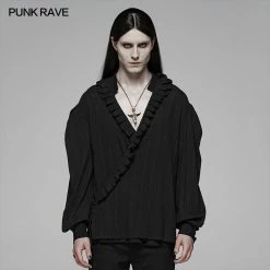 Punk Rave Store Gothic Low-cut V-neck Loose Shirt For Men