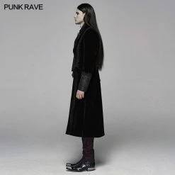 Punk Rave Store Gothic Men Velvet Medium Length Jacket