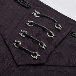 Punk Rave Store Gothic Floral Metal Swallow Black Suit Trousers