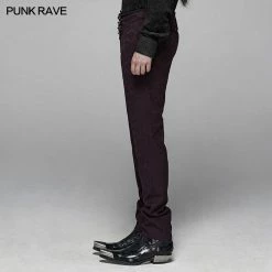 Punk Rave Store Gothic Floral Metal Swallow Black Suit Trousers