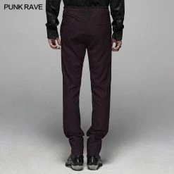 Punk Rave Store Gothic Floral Metal Swallow Black Suit Trousers
