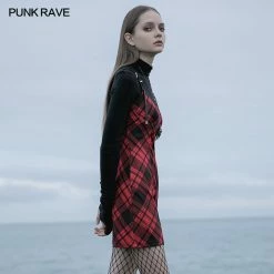 Punkravestore Women Punk Straps Small A Shape Dress