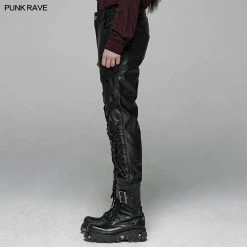 Punk Rave Store Punk Elastic PU Leather Pants