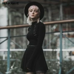 Punkravestore Light Gothic Laced Chest Skinny T-shirt 10 Punkravestore Light Gothic Laced Chest Skinny T-shirt