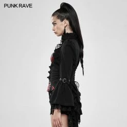 Punk Rave Store Steampunk Stonewashing Lace Coat