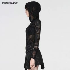 Punkravestore Punk See-through Printed T-shirt