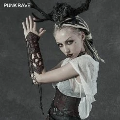 Punkravestore Steampunk Imitation Crocodile PU Gloves