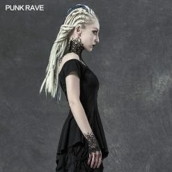 Punkravestore Gothic Spider Horizontal Neck T-shirt