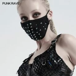 Punkravestore Dazzle Rivet Mask Cyber Goth