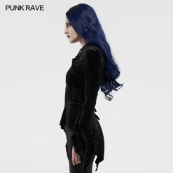 Punkravestore Gorgeous Gothic Velvet Shadow Flower T-shirt