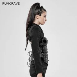 Punk Rave Store Military Ultra Short Long Sleeve Coat Gothic
