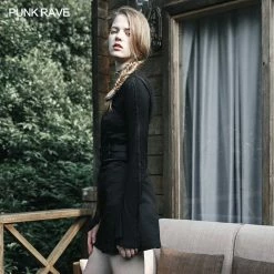 Punkravestore "Hard Core Girl" Military Uniform Style Double Belt A Swing Dress Women