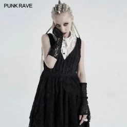 Punkravestore Gothic Daily Striped Lace Gloves