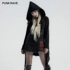 Punkravestore Punk Handsome Tassel Hooded Jacket Punk Sweater & Hoodies