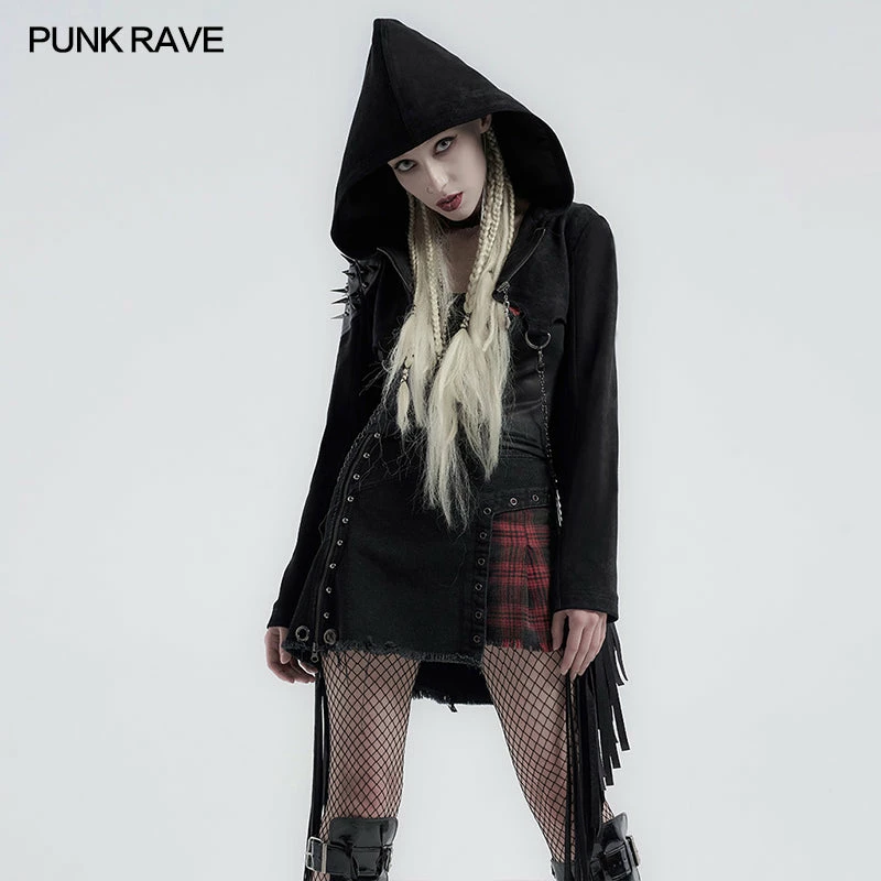 Punkravestore Punk Handsome Tassel Hooded Jacket Punk Sweater & Hoodies 4 Punkravestore Punk Handsome Tassel Hooded Jacket Punk Sweater & Hoodies