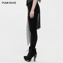 Punkravestore Goth Black Flame Leggings Gothic