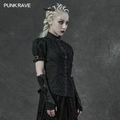 Punkravestore Gothic Steampunk Steampunk Short-sleeved Shirt