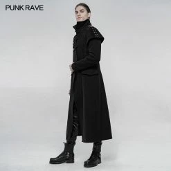 Punkravestore Military Uniform Woolen Long Coat