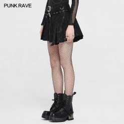 Punkravestore 2021 Irregular Patterns Punk Skirt With Buckle