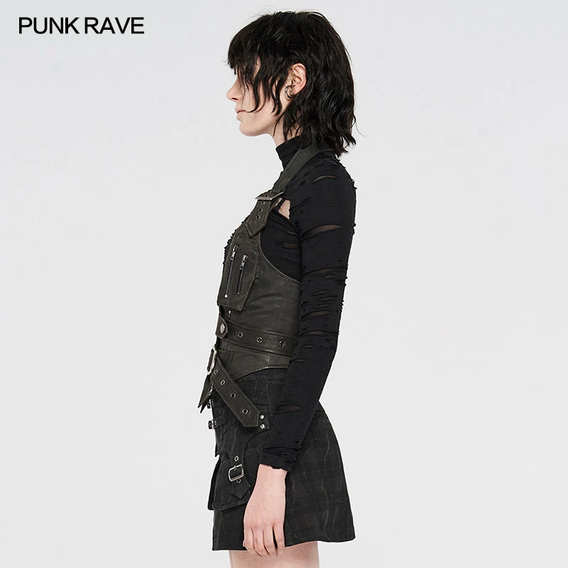 Punkravestore Metal Heavy Punk Halter Vest Gothic Steampunk 6 Punkravestore Metal Heavy Punk Halter Vest Gothic Steampunk