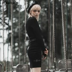 Punkravestore Women High-waisted Punk Skirt