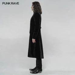 Punkravestore Elaborately Embroidered Gothic Mid-length Coat