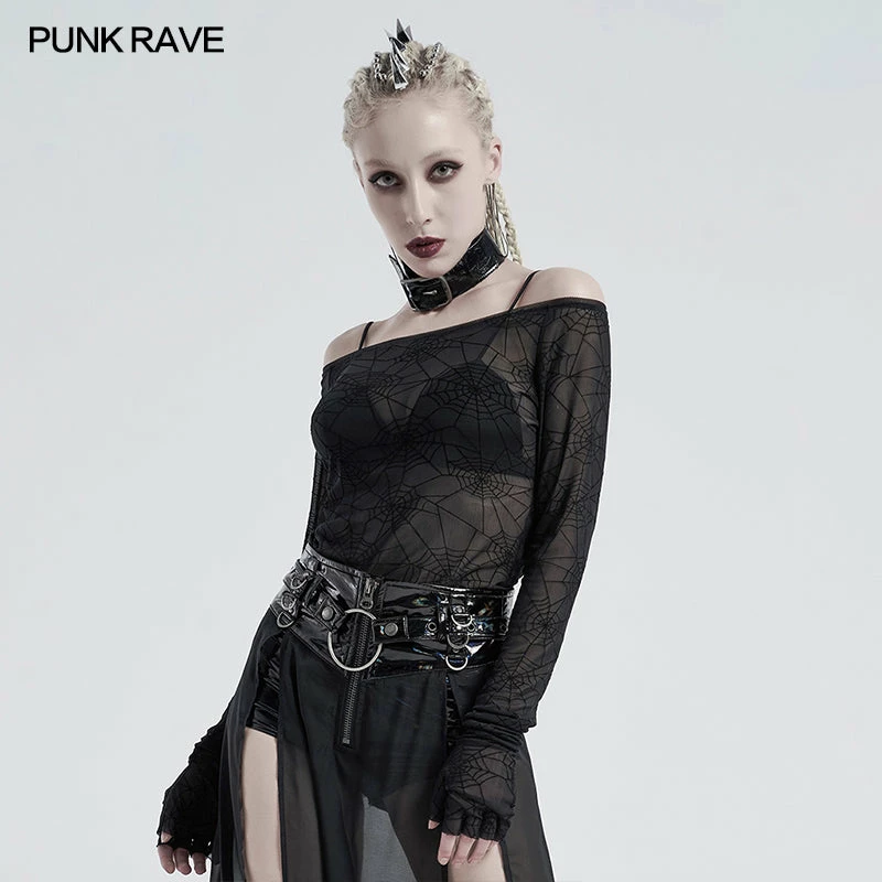 Punkravestore PUNK Horizontal Neck T-shirt 4 Punkravestore PUNK Horizontal Neck T-shirt