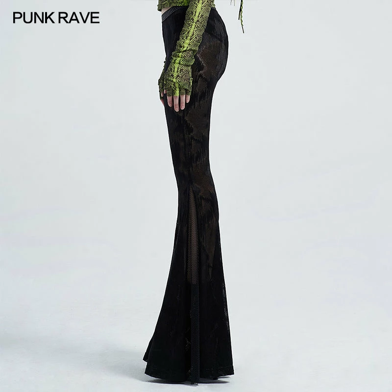 Punkravestore Black Gothic Dark Fringe Flared Trousers 5 Punkravestore Black Gothic Dark Fringe Flared Trousers