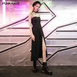 Punkravestore Sexy Small V-neck Braces Dress Women