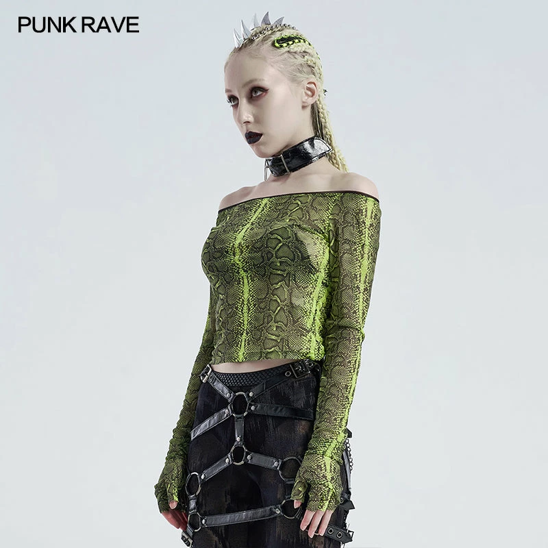 Punkravestore PUNK Horizontal Neck T-shirt 9 Punkravestore PUNK Horizontal Neck T-shirt