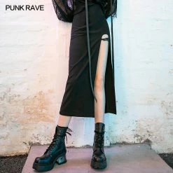 Punkravestore High-waisted Sexy Medium-length Skirt