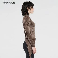 Punkravestore Steampunk Asymmetrical T-shirts
